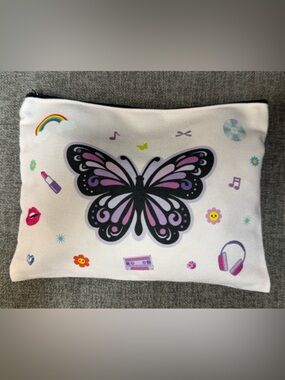 Butterfly Graphic Organizer Zipper Pouch. NWOT (Material type; Canvas)